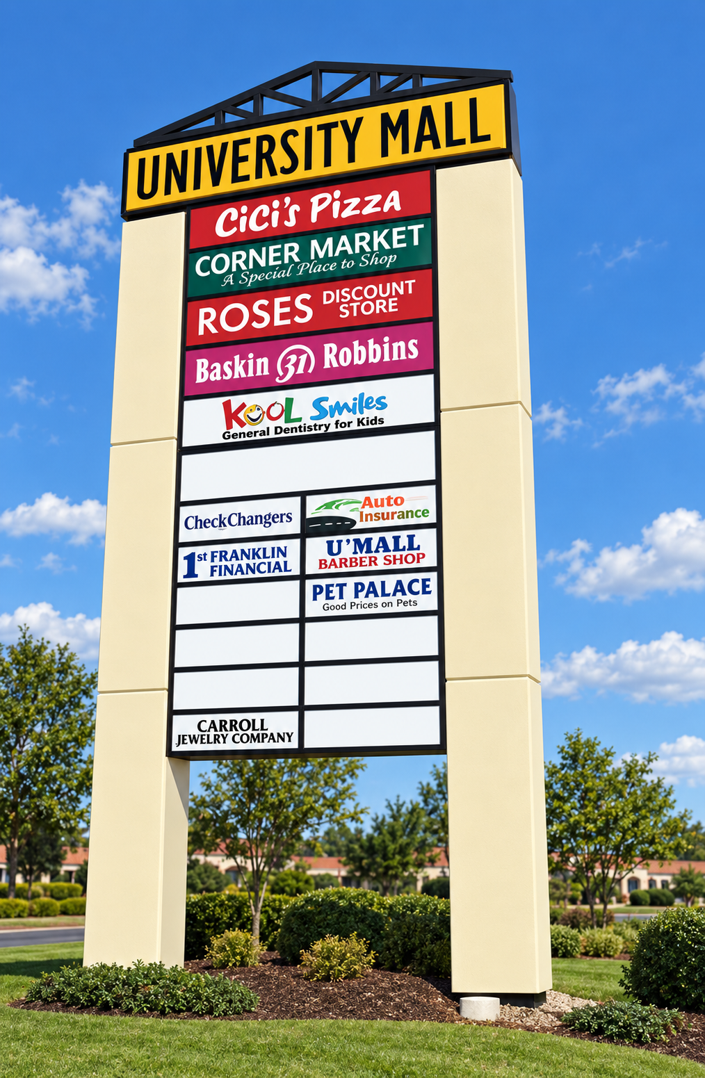University Mall identification